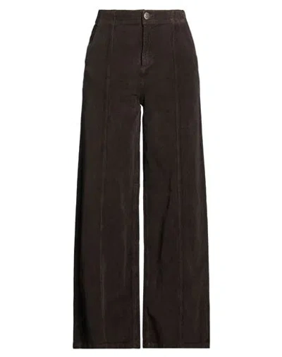 Twinset Woman Pants Chocolate Brown Size 4 Cotton, Elastane