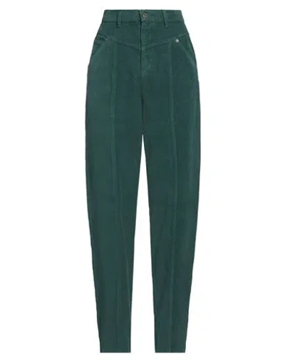 Twinset Woman Pants Deep Jade Size 12 Cotton, Elastane In Green