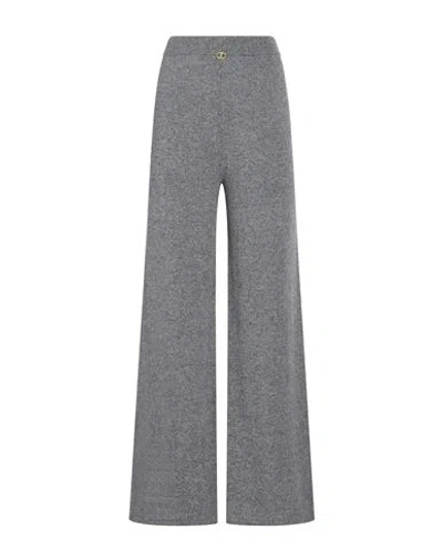 Twinset Woman Pants Grey Size Xxl Wool, Viscose, Polyamide, Cashmere