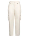 Twinset Woman Pants Ivory Size 14 Cotton, Linen In White