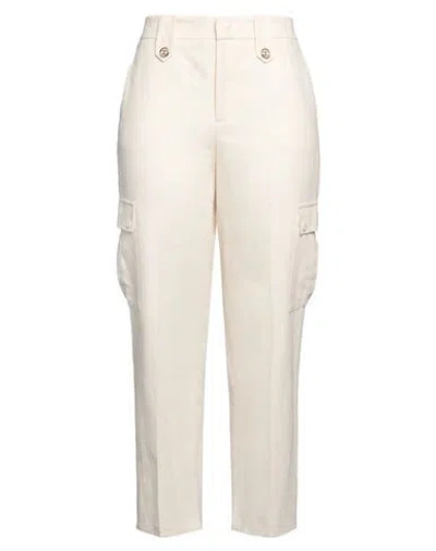 Twinset Woman Pants Ivory Size 14 Cotton, Linen In White