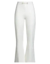 Twinset Woman Pants Ivory Size L Viscose, Polyamide, Polyester, Elastane In White