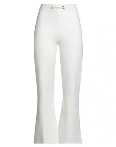 Twinset Woman Pants Ivory Size L Viscose, Polyamide, Polyester, Elastane In White