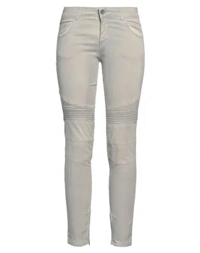 Twinset Woman Pants Light Grey Size 28 Cotton, Elastane In Gray