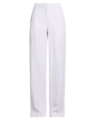 Twinset Woman Pants Lilac Size 4 Viscose, Linen In White