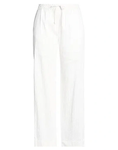 Twinset Woman Pants Off White Size 14 Cotton, Linen, Polyamide, Polyester, Viscose
