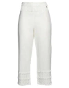 Twinset Woman Pants Off White Size 14 Cotton, Linen, Polyester In Off White