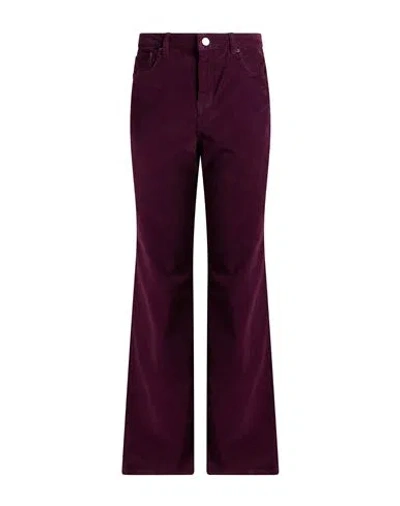 Twinset Woman Pants Plum Size 12 Cotton, Elastane In Burgundy