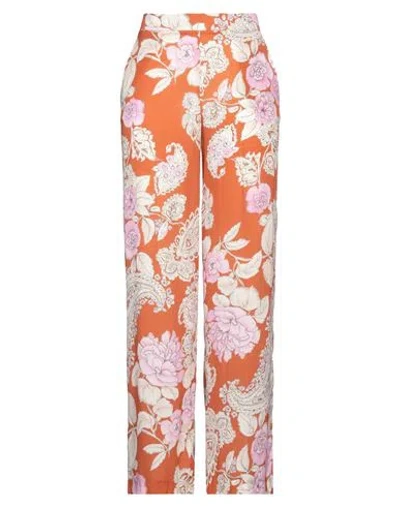 Twinset Woman Pants Rust Size 10 Viscose In Red