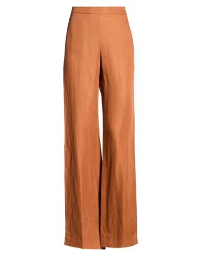 Twinset Woman Pants Rust Size 2 Viscose, Linen In Brown