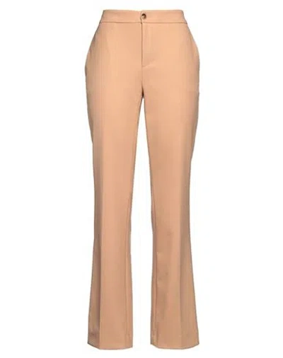 Twinset Woman Pants Sand Size 6 Polyester, Wool, Elastane In Beige