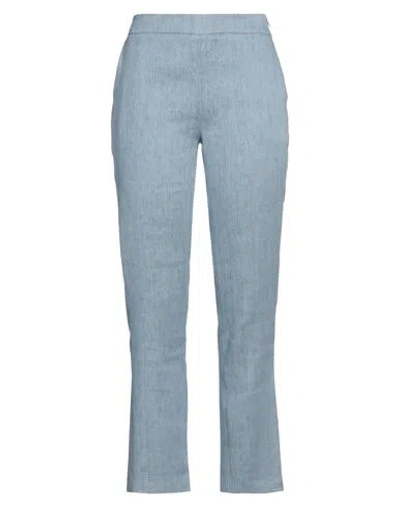 Twinset Woman Pants Sky Blue Size 10 Linen, Cotton, Polyester