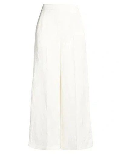 Twinset Woman Pants White Size 12 Viscose, Linen