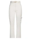 Twinset Woman Pants White Size 28 Cotton, Elastane In White