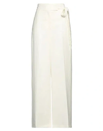 Twinset Woman Pants White Size 6 Viscose, Linen