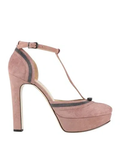 Twinset Woman Pumps Antique Rose Size 10 Leather In Pink