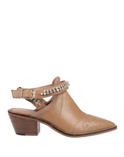 Twinset Woman Pumps Camel Size 5 Leather In Beige