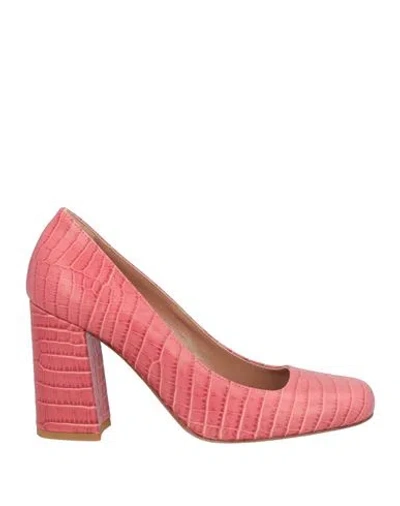 Twinset Woman Pumps Coral Size 10 Leather In Red