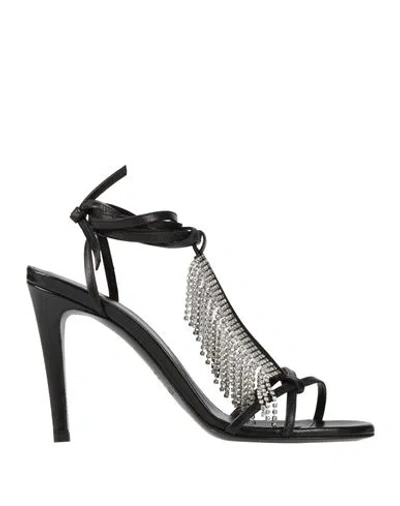 Twinset Woman Sandals Black Size 7 Leather
