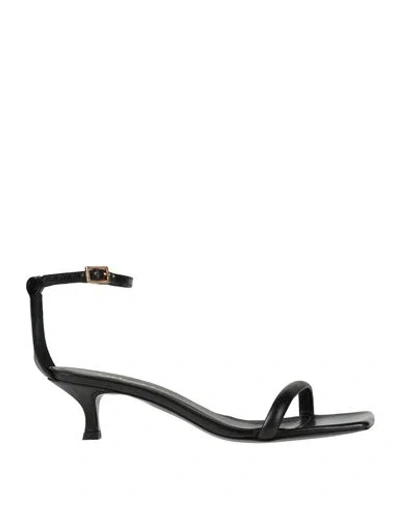 Twinset Woman Sandals Black Size 8 Leather