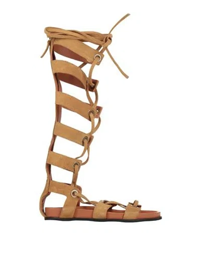 Twinset Woman Sandals Camel Size 7 Leather