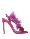 Twinset Woman Sandals Fuchsia Size 8 Textile Fibers In Pink