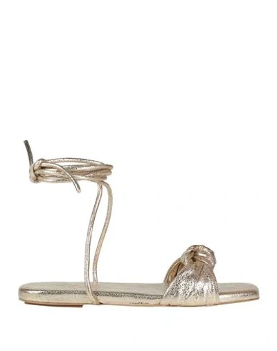 Twinset Woman Sandals Gold Size 7 Leather