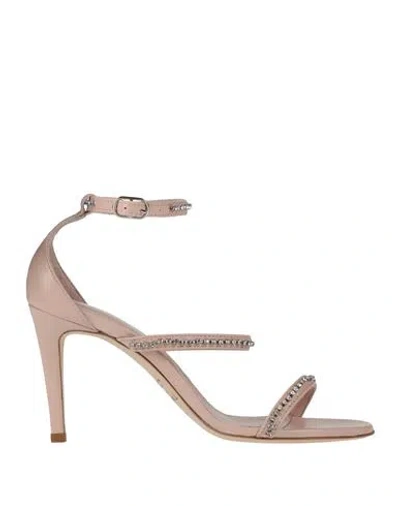 Twinset Woman Sandals Light Pink Size 7 Leather