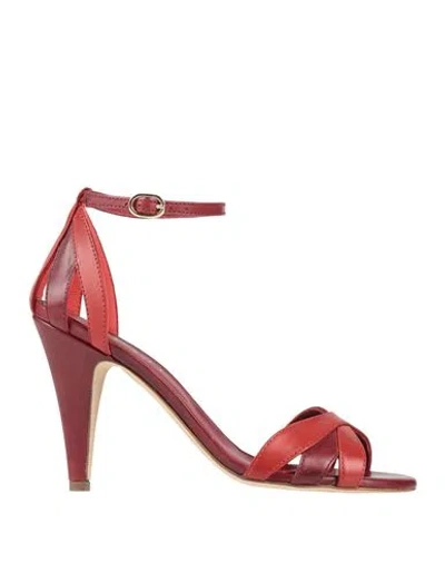 Twinset Woman Sandals Red Size 7 Leather