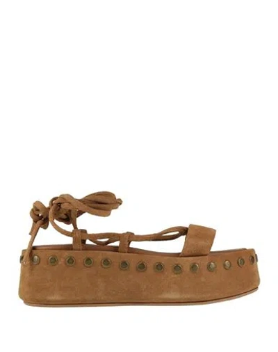 Twinset Woman Sandals Sand Size 7 Leather