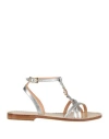 Twinset Strap Flat Sandals In Silver