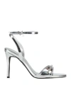 Twinset Woman Sandals Silver Size 8 Polyurethane In Silver