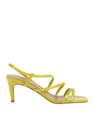 Twinset Woman Sandals Yellow Size 7 Leather