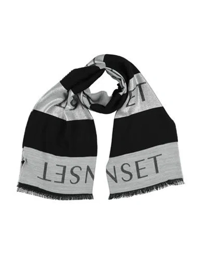 Twinset Woman Scarf Black Size - Polyester, Acrylic, Synthetic Fibers, Wool, Metallic Polyester