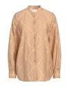 Twinset Woman Shirt Camel Size 12 Cotton In Beige