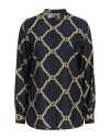 Twinset Chain-print Cotton Shirt In Navy