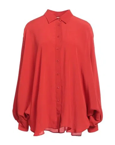Twinset Woman Shirt Red Size 4 Viscose, Silk