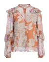 Twinset Floral-print Ruffled Blouse In Red