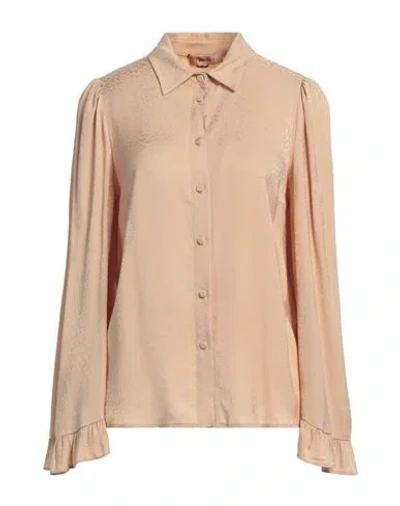 Twinset Woman Shirt Sand Size 6 Viscose In Beige