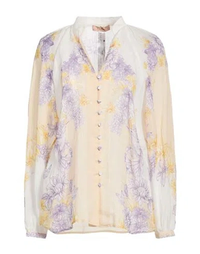 Twinset Woman Shirt White Size 10 Ramie In Multi