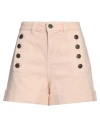 Twinset Woman Shorts & Bermuda Shorts Apricot Size 30 Cotton, Elastane In Orange