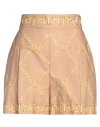 Twinset Chain-link Print Tailored Shorts In Beige
