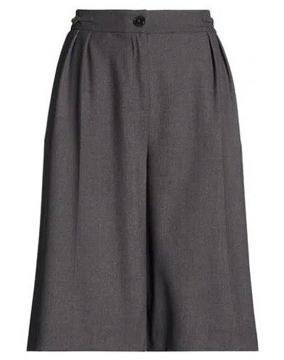 Twinset Woman Shorts & Bermuda Shorts Charcoal Size 6 Polyester, Viscose, Elastane In Gray