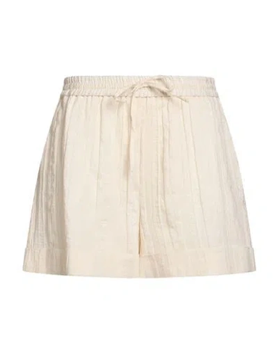 Twinset Woman Shorts & Bermuda Shorts Ivory Size 10 Cotton, Linen, Polyamide, Polyester In Neutral