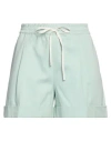 Twinset Woman Shorts & Bermuda Shorts Light Green Size 6 Cotton, Linen