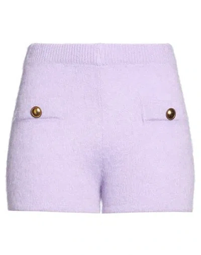 Twinset Woman Shorts & Bermuda Shorts Lilac Size S Polyamide, Mohair Wool, Wool In Purple