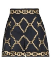 Twinset Chain Patterned Poplin Shorts In Blue