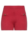 Twinset Woman Shorts & Bermuda Shorts Red Size L Polyamide, Mohair Wool, Wool