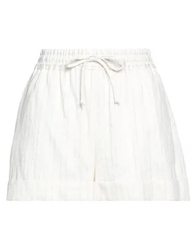 Twinset Woman Shorts & Bermuda Shorts White Size 10 Cotton, Linen, Polyamide, Polyester, Viscose