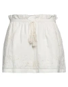 TWINSET TWINSET WOMAN SHORTS & BERMUDA SHORTS WHITE SIZE 12 COTTON, LINEN, POLYESTER